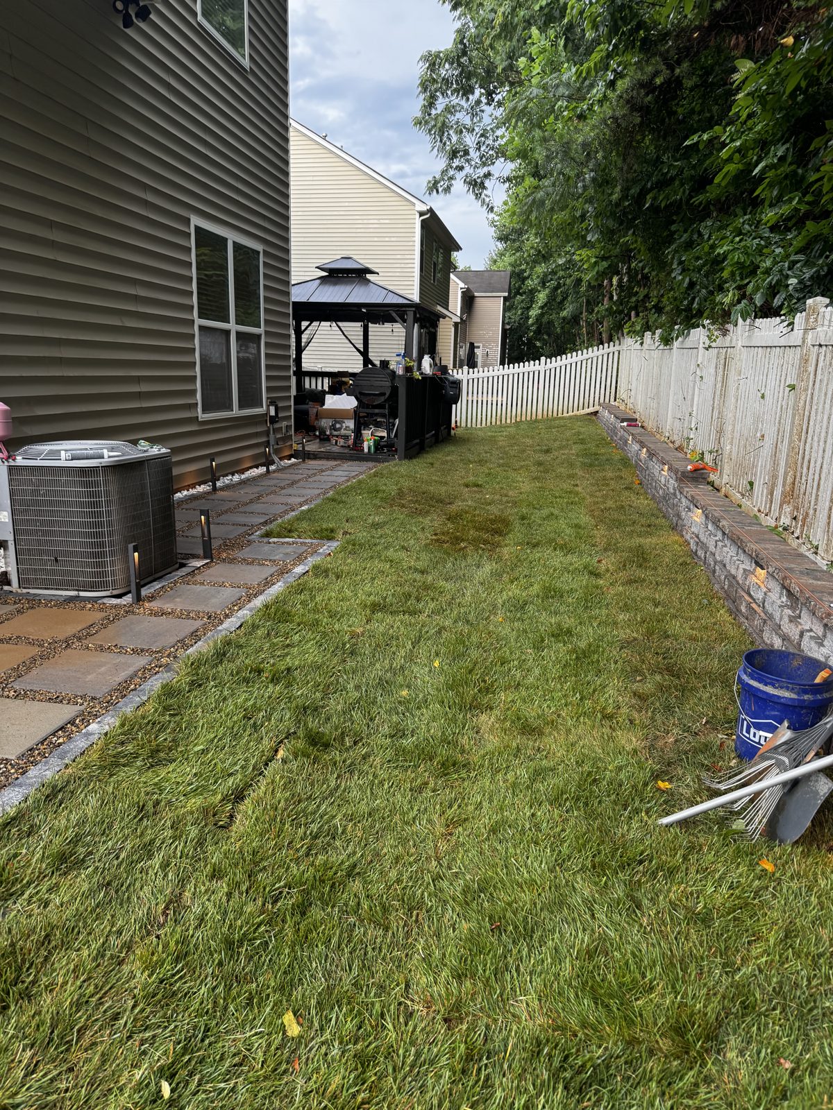 Finished backyard in daylight
